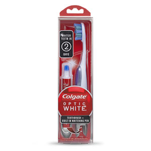 Colgate Optic White Toothbrush + Whitening Pen - Medium Bristle