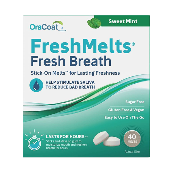 Breath Remedies OraCoat FreshMelts for Bad Breath Sweet Mint 40 Discs